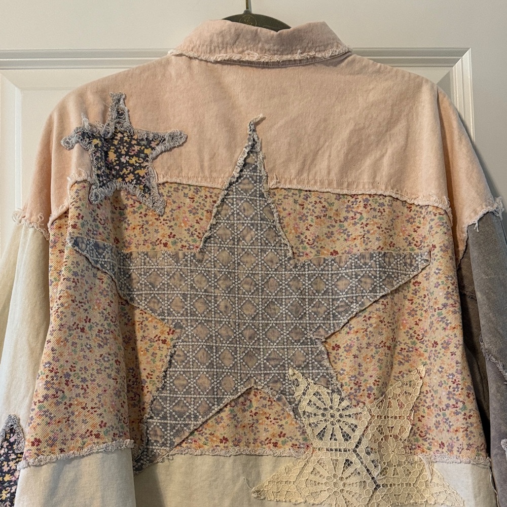 Vintage-Inspired Patchwork Jean Jacket - image 4